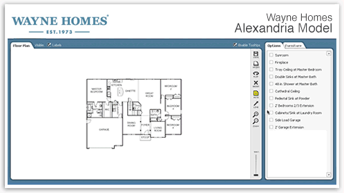 Wayne Homes Interactive Floorplan