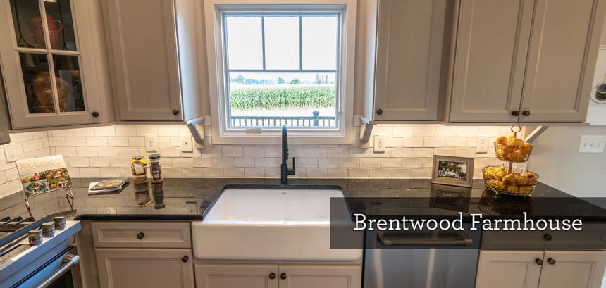 Daltile Artigiano Italian Alps brickset backsplash in the Brentwood model by Wayne Homes