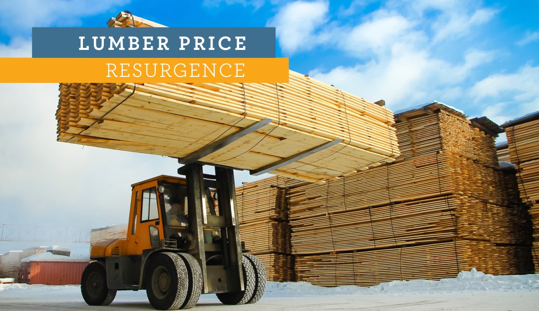 Forklift with lumber