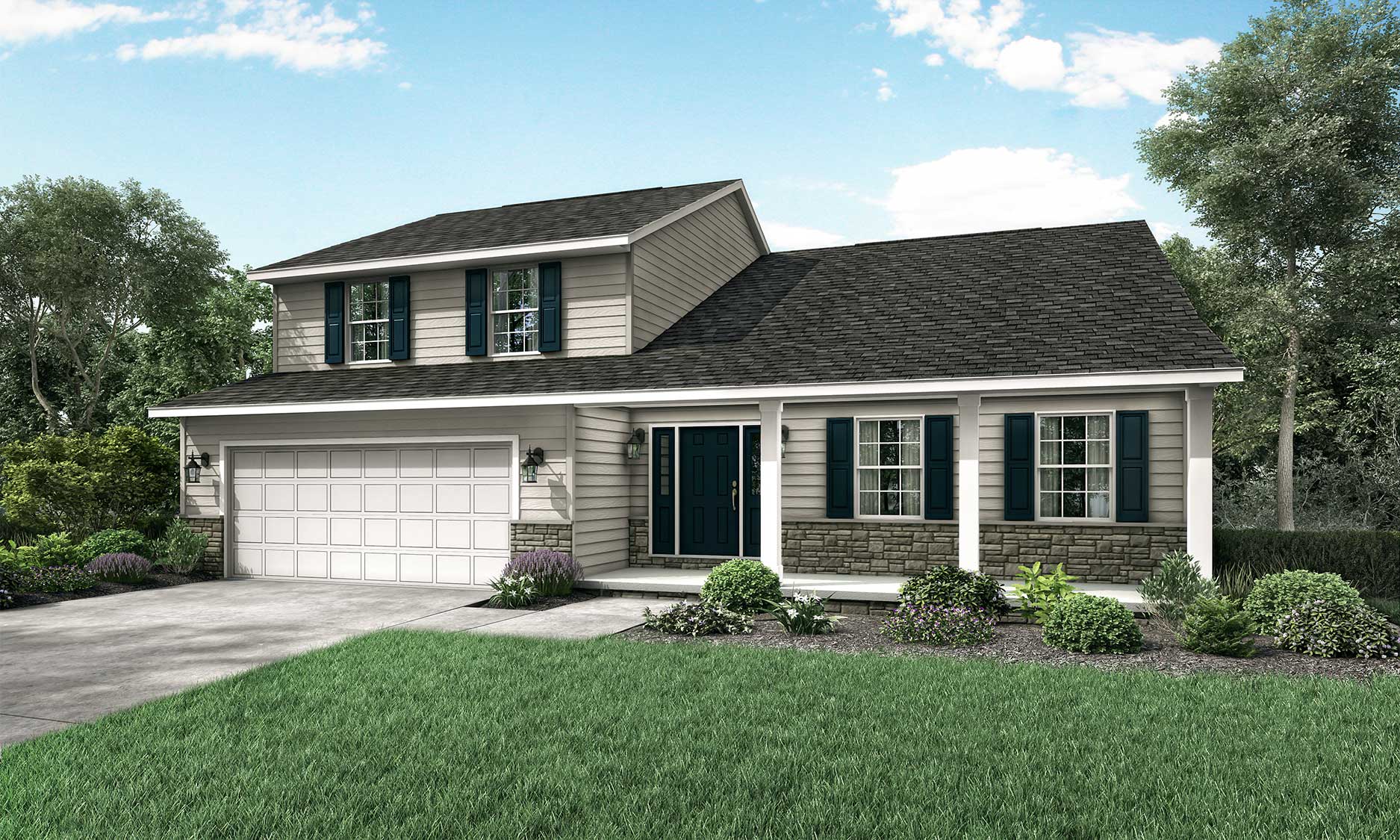 Plymouth Floor Plan TwoStory Custom Home Wayne Homes