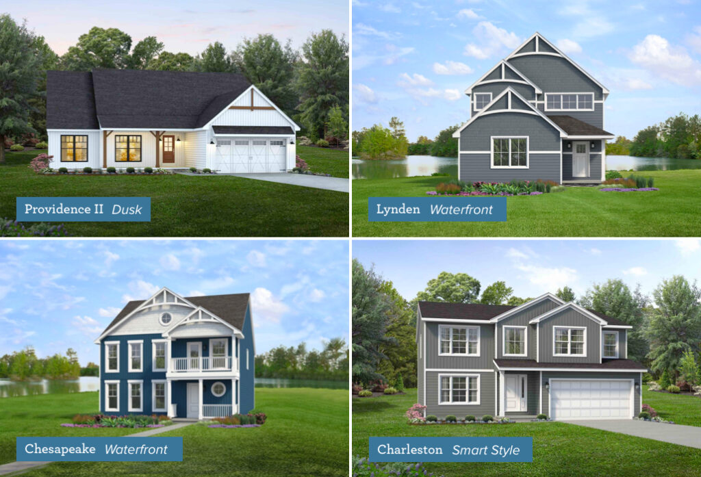 Wayne Homes Providence II, Lynden, Chesapeake, and Charleston Floor Plans