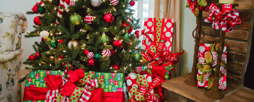 Belmont Christmas tree and presents