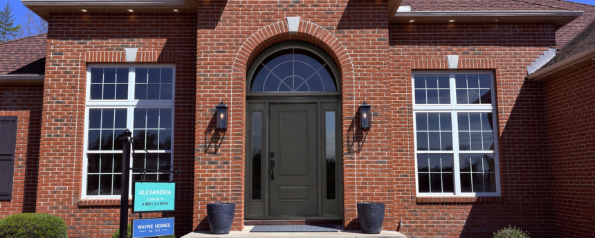 Delaware Alexandria - front exterior with door Urbane Bronze